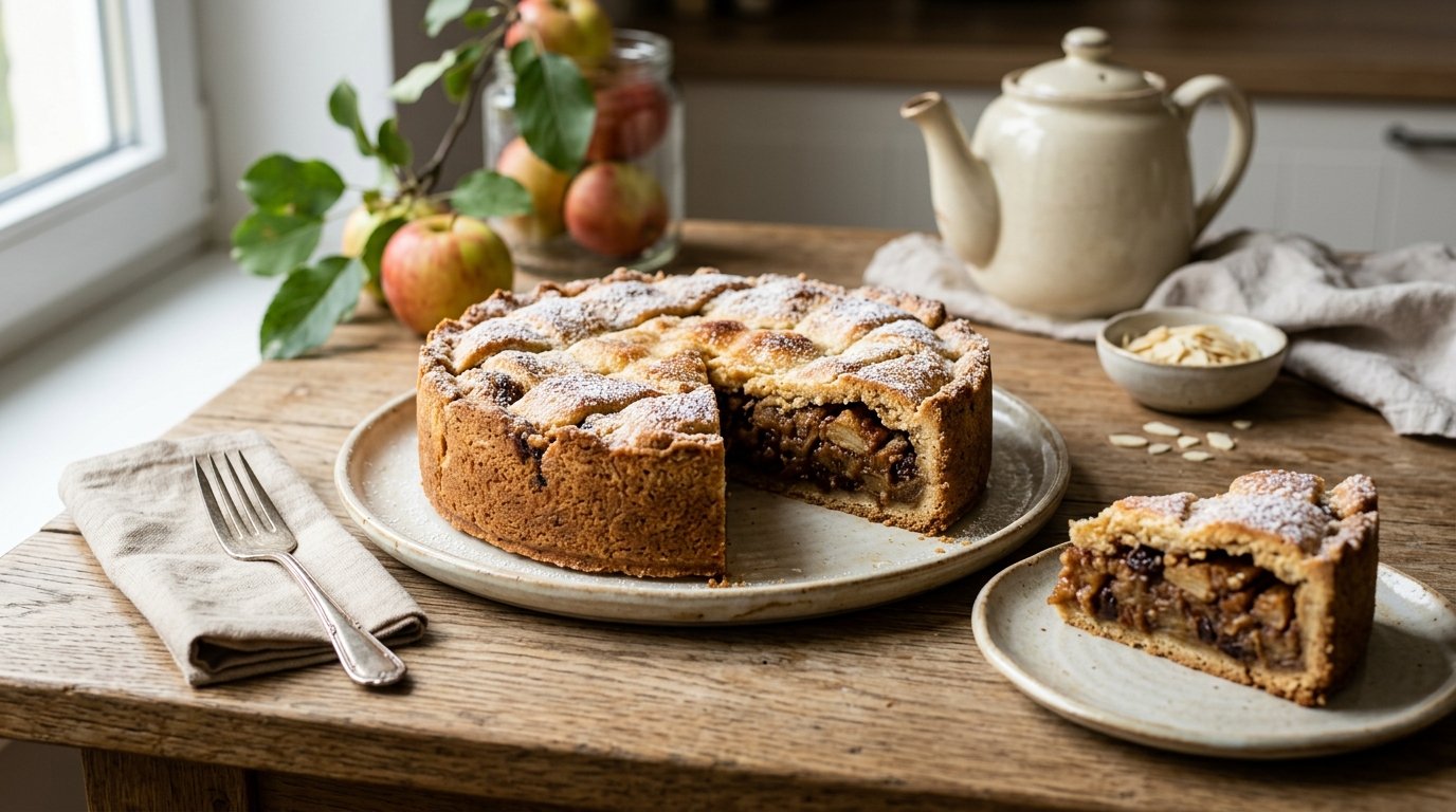 Gedeckter Apfelkuchen